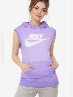 NIKE Pullover Hoodie Sleeveless Muscle Women’s M Y2K Style Athletic BIG SWOOSH
